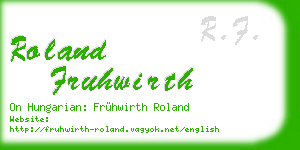 roland fruhwirth business card