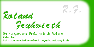 roland fruhwirth business card